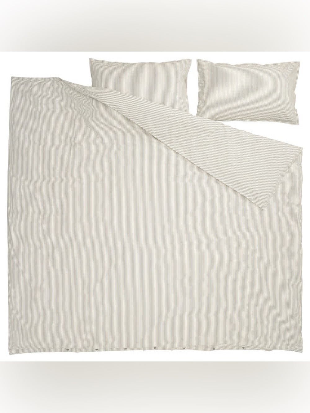 Striped Cotton Bedding Set in Beige - Picture 4 of 5